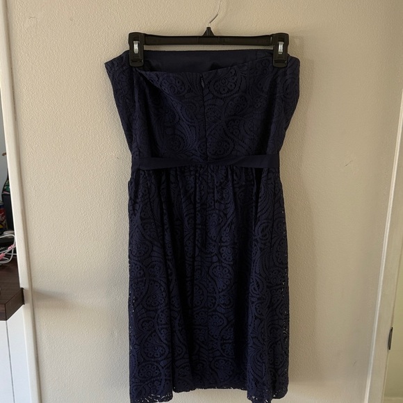 Trina Turk Strapless Dark Blue Lace Dress - Picture 4 of 5